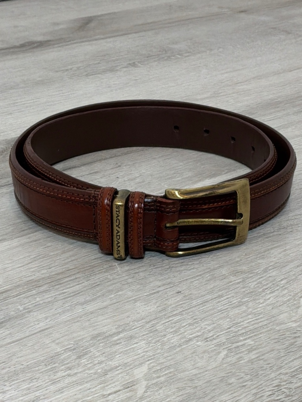 EUC Stacy Adams Cognac Brown Leather Belt Size 36